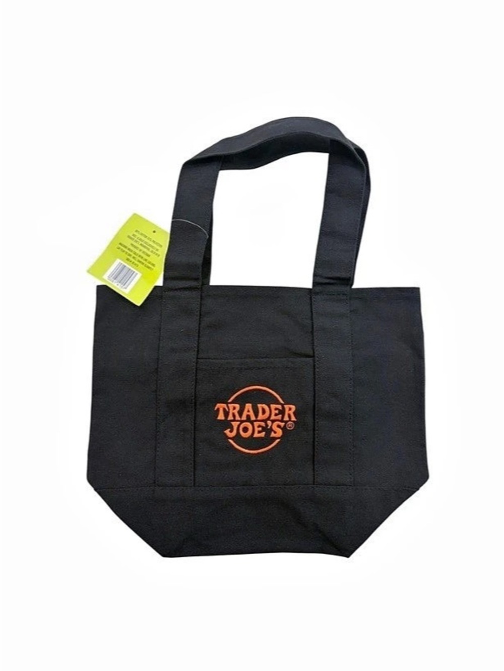 Trader Joe's Trick-or-Treat Mini Canvas Tote Bag Black NWT